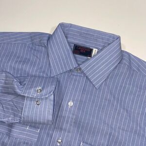 Caleb V Smith USA Mens Uniform Shirt Blue Pinstripe Long Sleeve‎ 15.5 32/33